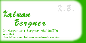 kalman bergner business card